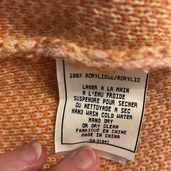 Emory Park Pink and Flower Knit Crop Top, Sz L - Picture 5 of 7